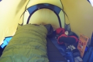 Inside a 2 man tent