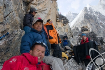 IMAX and Sherpas on top of Kala Patar