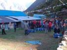 Group M meeting porters in Lukla